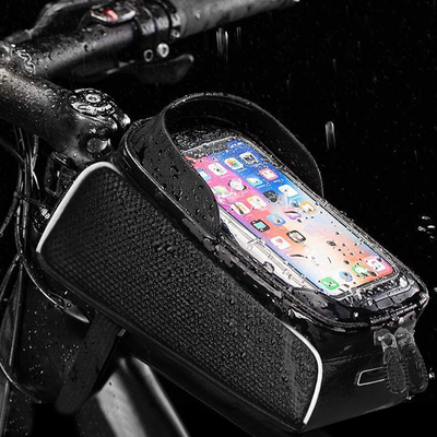 Bike Front Frame Bag with Phone Window
