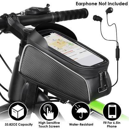 Bike Front Frame Bag with Phone Window