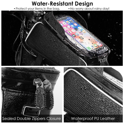 Bike Front Frame Bag with Phone Window