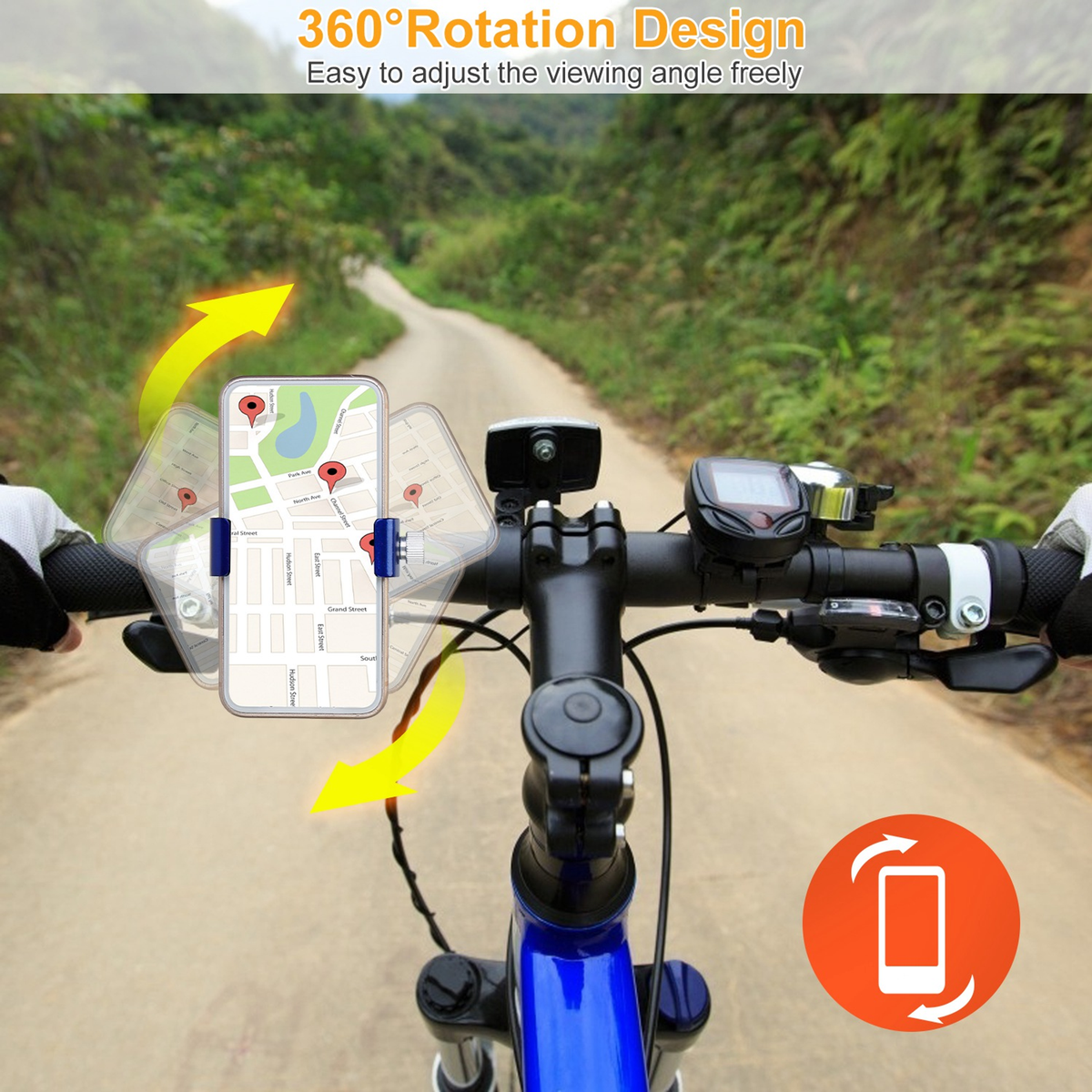 MTB Bike Handlebar Phone Holder Stand (Blue)