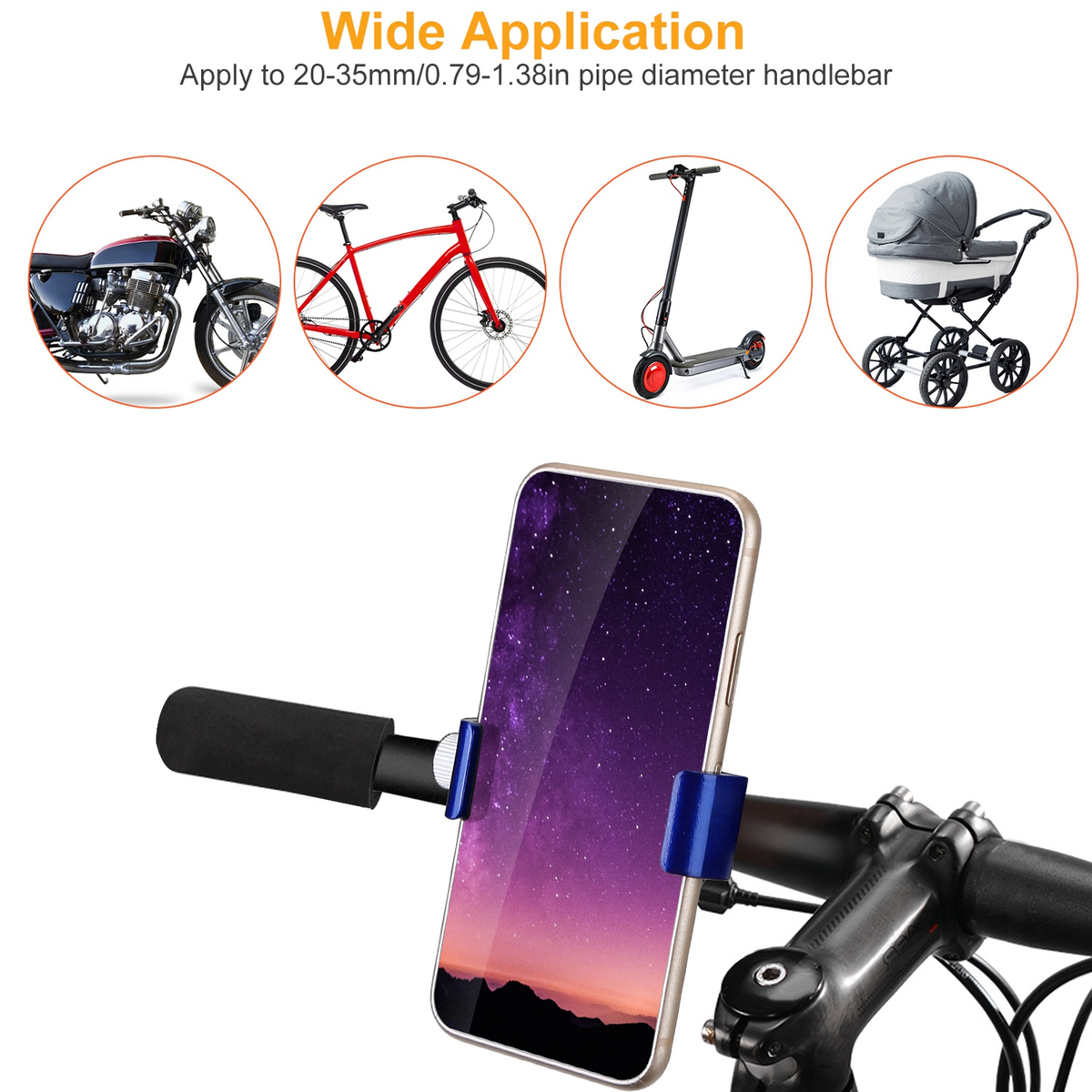 MTB Bike Handlebar Phone Holder Stand (Blue)