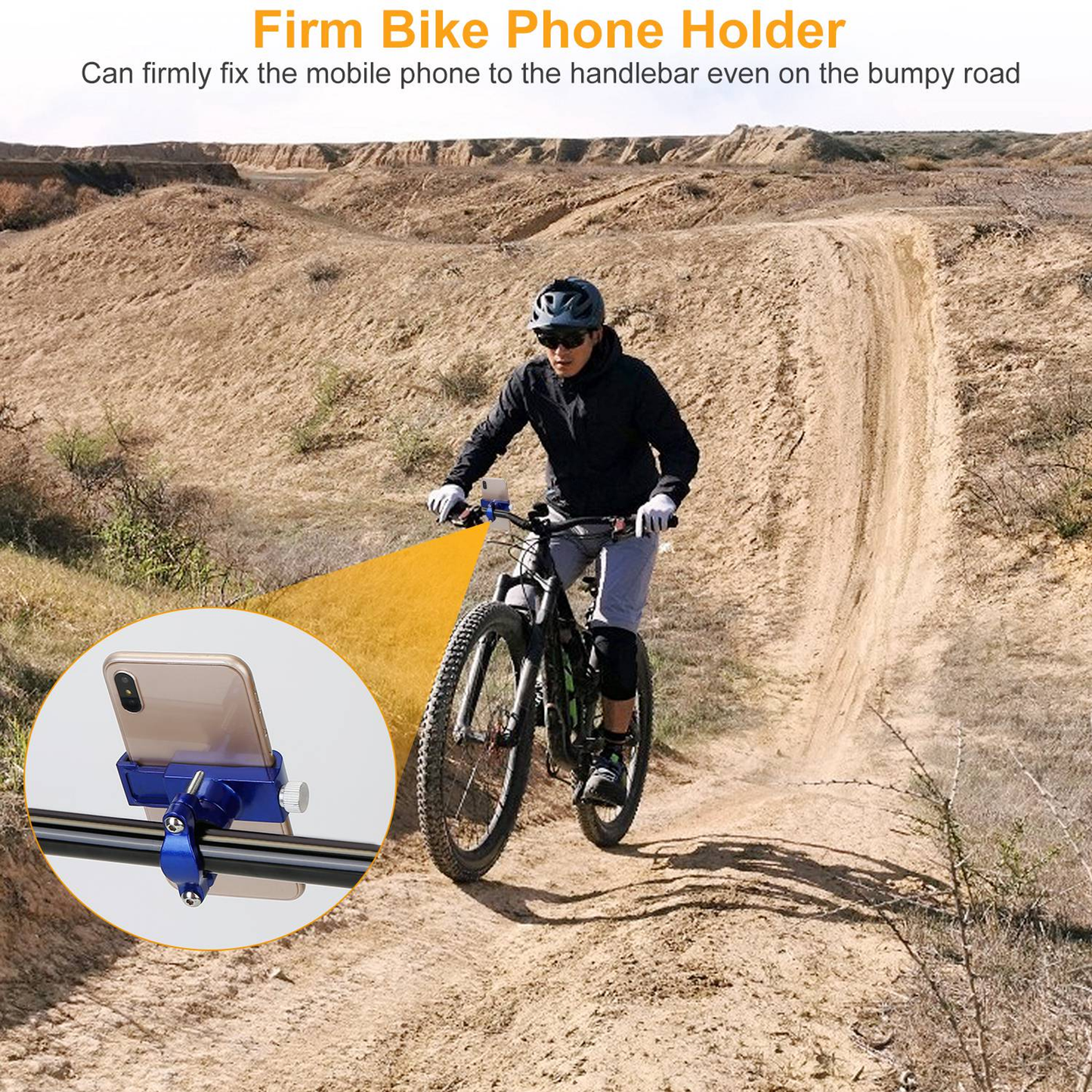 MTB Bike Handlebar Phone Holder Stand (Blue)