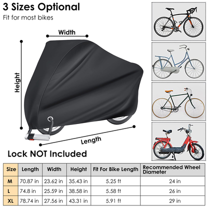 Waterproof Bike Cover with Lock Hole