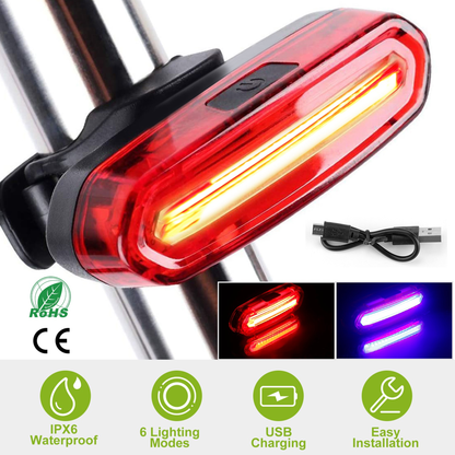 Waterproof USB Rechargeable LED Bike Taillight