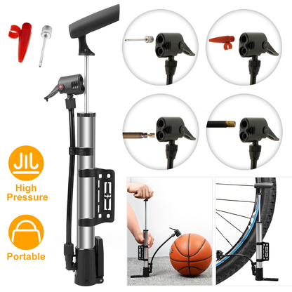 Mini Bike Pump Portable for Bikes and Sports Balls