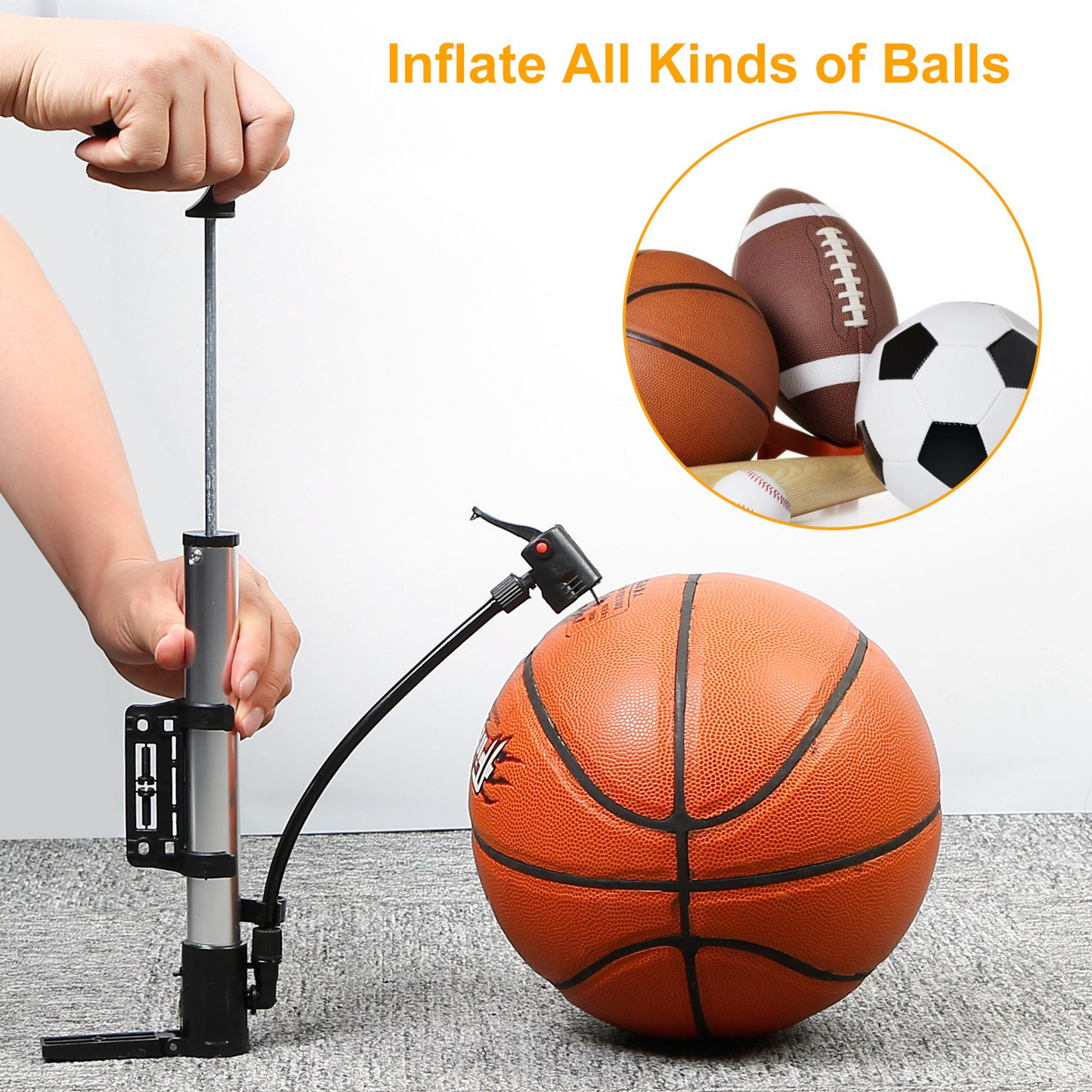 Mini Bike Pump Portable for Bikes and Sports Balls