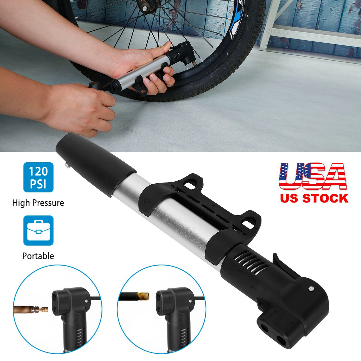 Mini Portable Bike Pump & Ball Inflator