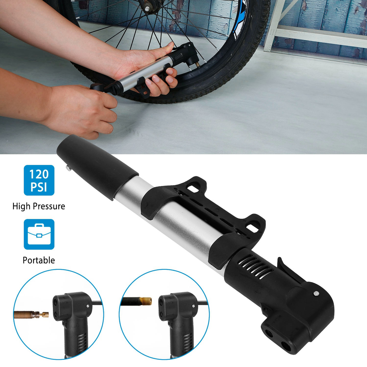 Mini Portable Bike Pump & Ball Inflator
