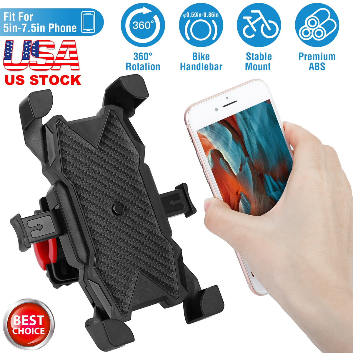 Rotatable Bike & Motorcycle Handlebar Phone Mount
