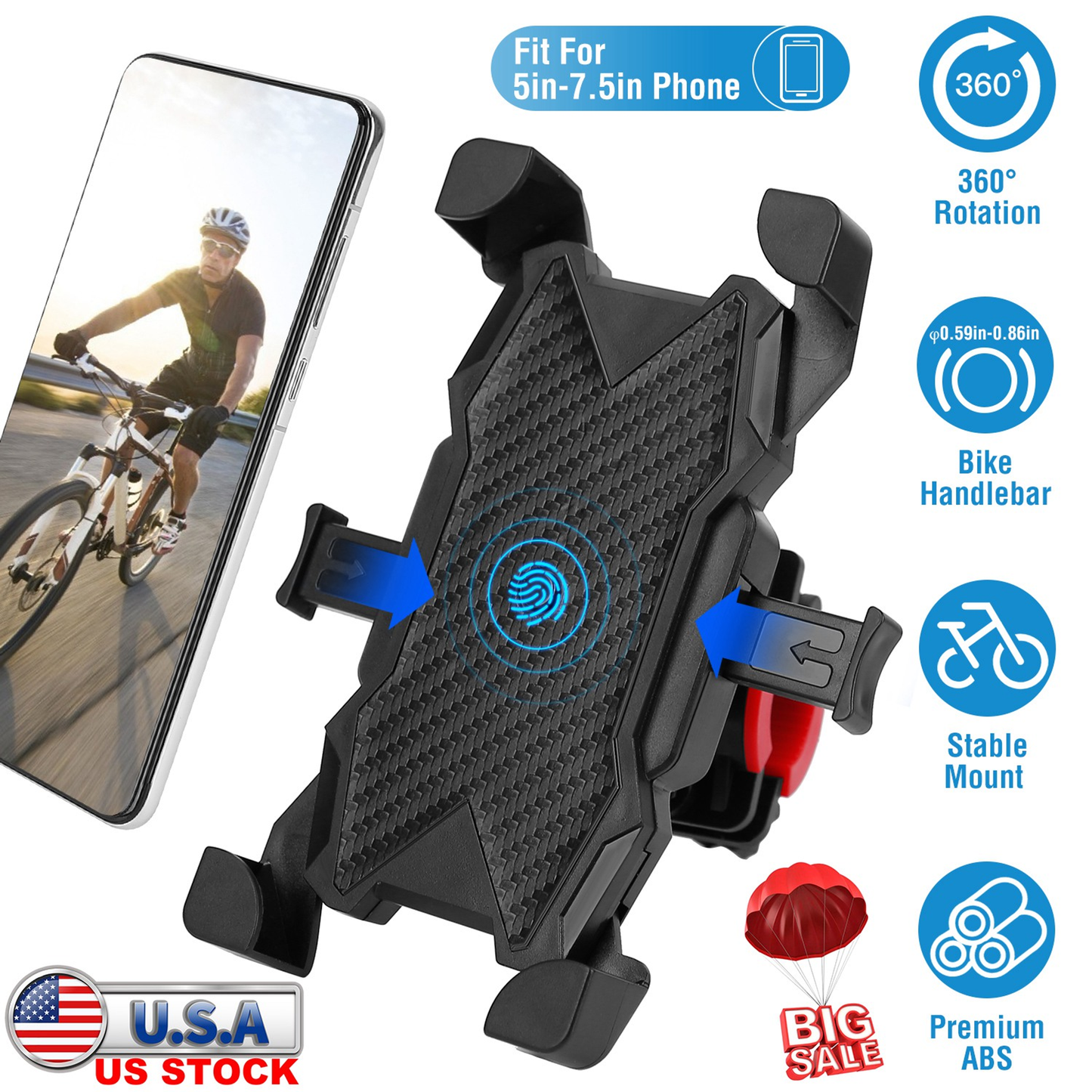Rotatable Bike & Motorcycle Handlebar Phone Mount