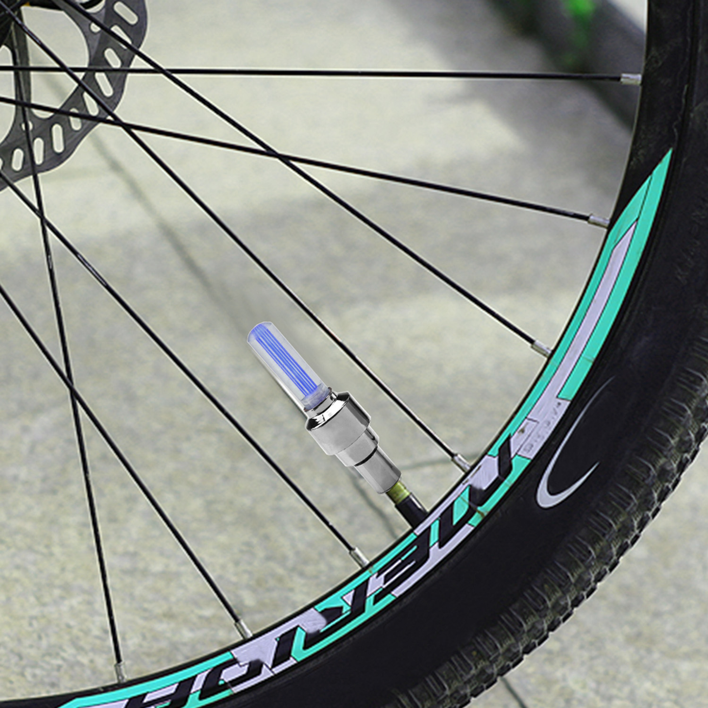 LED Bike Wheel Valve Cap Lights, Multicolor (2-Pack)