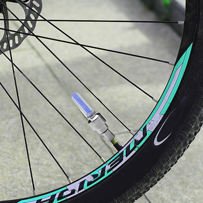LED Bike Wheel Valve Cap Lights, Multicolor (2-Pack)