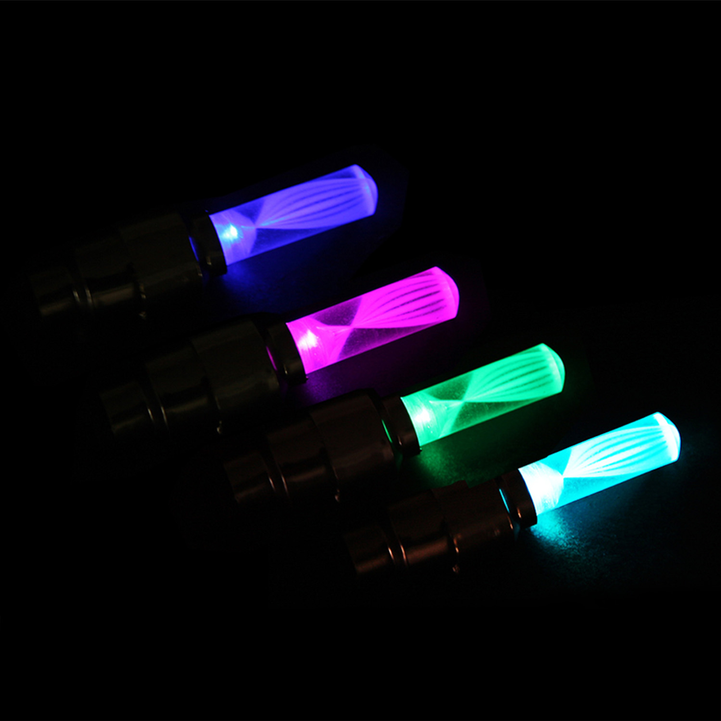 LED Bike Wheel Valve Cap Lights, Multicolor (2-Pack)