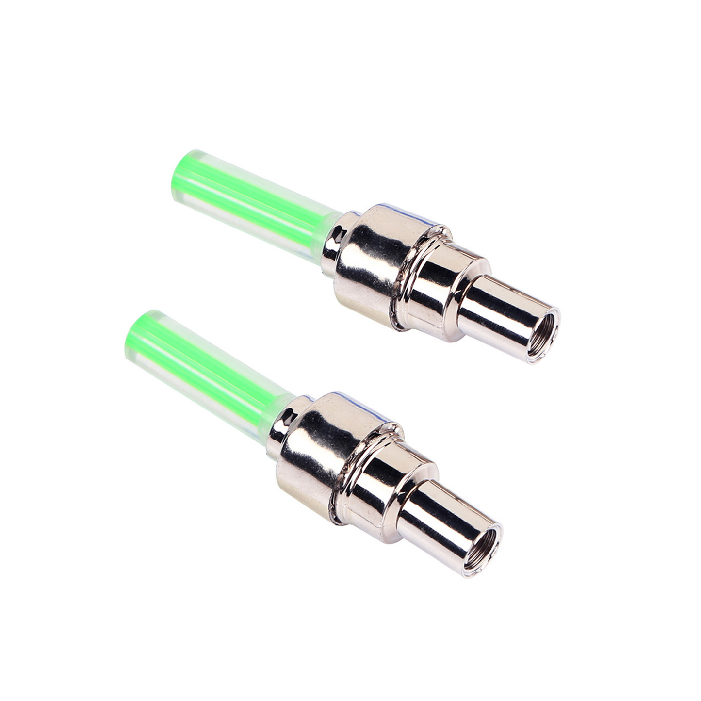 LED Bike Wheel Valve Cap Lights, Green (2-Pack)