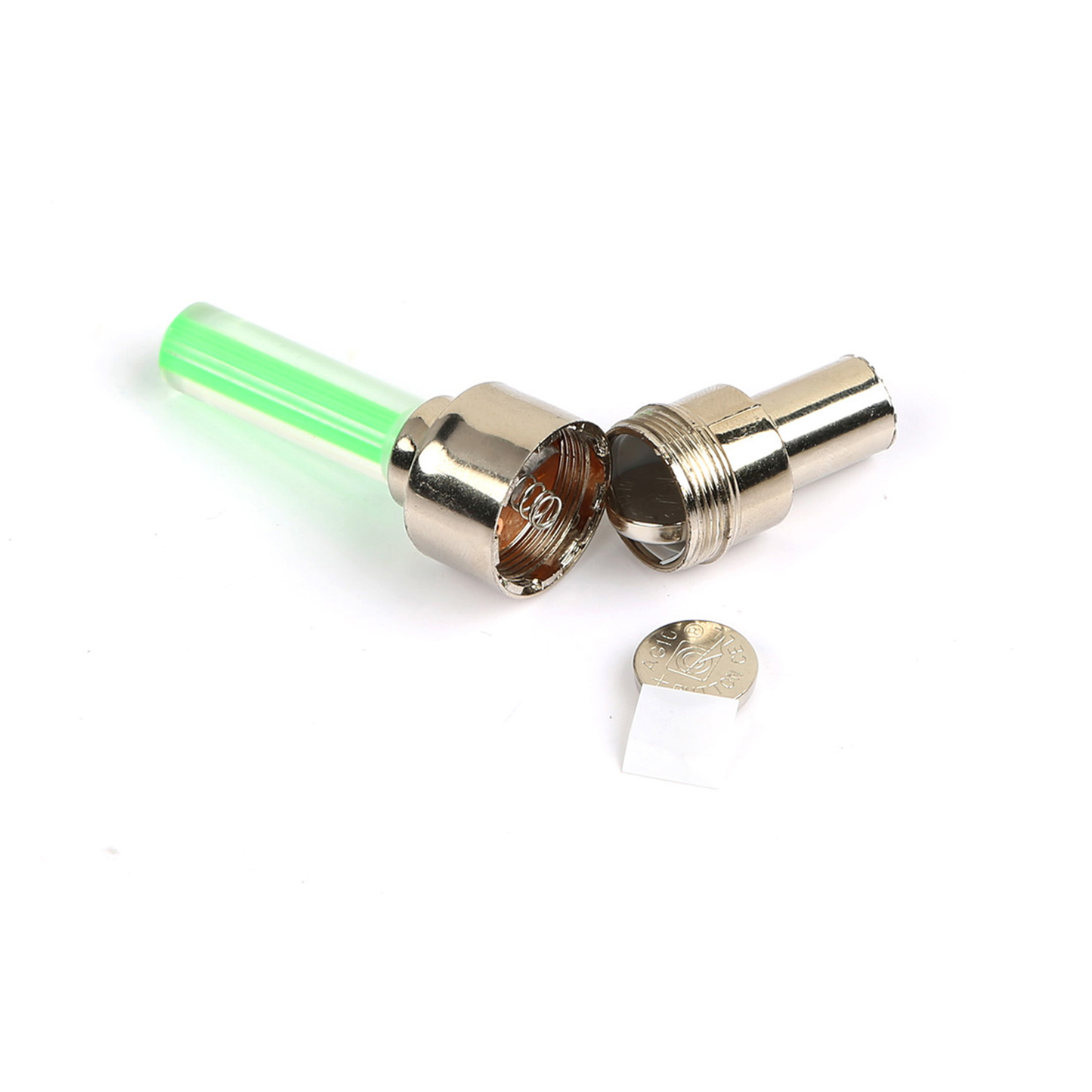 LED Bike Wheel Valve Cap Lights, Green (2-Pack)