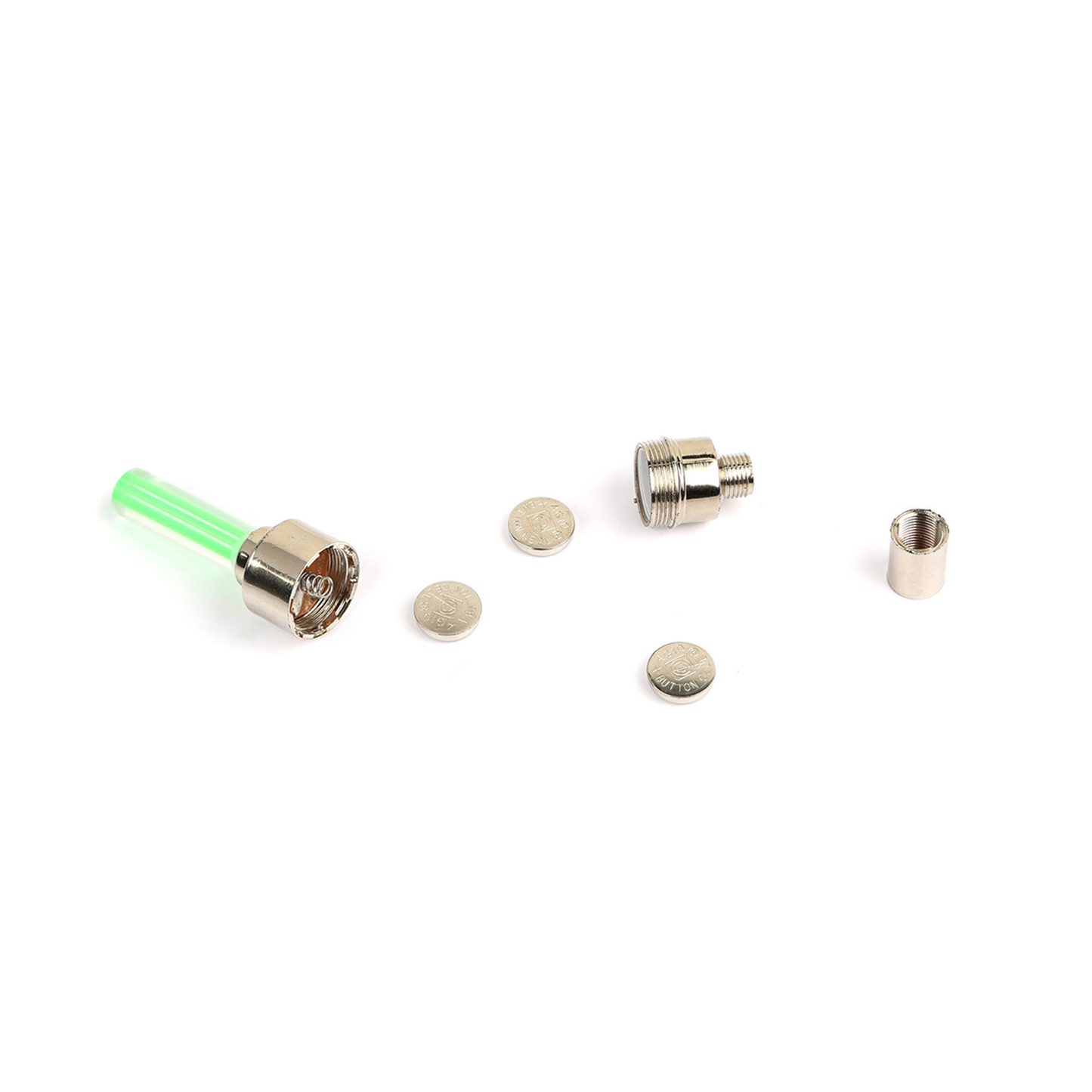LED Bike Wheel Valve Cap Lights, Green (2-Pack)
