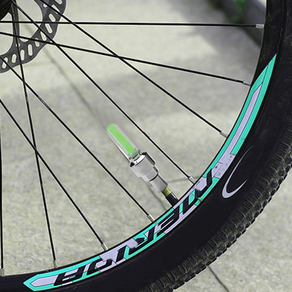 LED Bike Wheel Valve Cap Lights, Green (2-Pack)