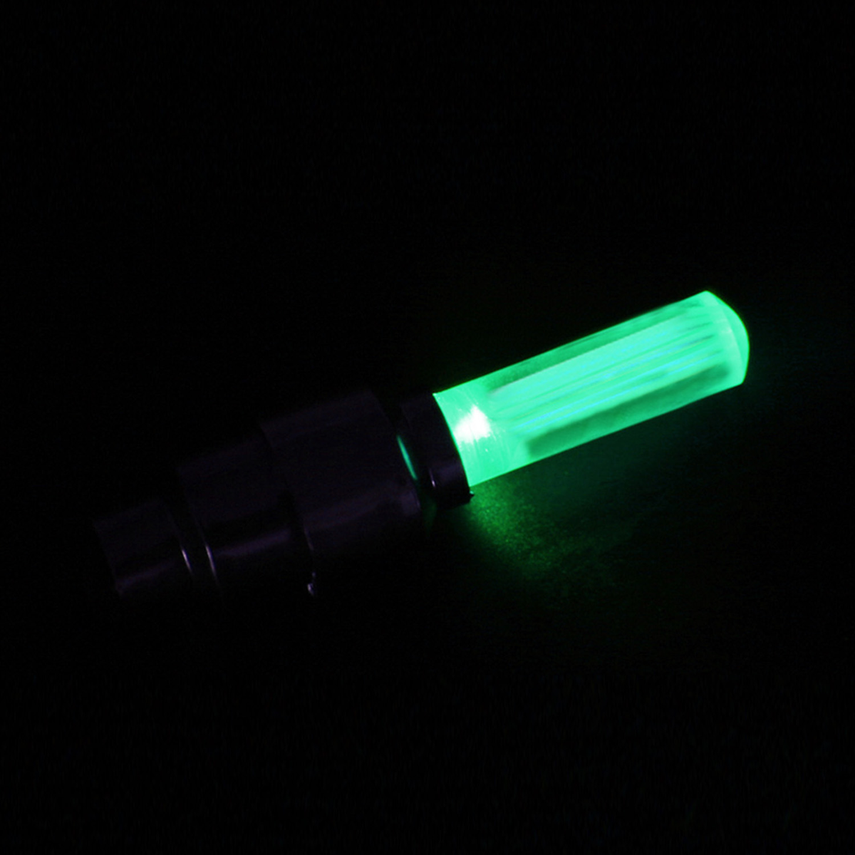LED Bike Wheel Valve Cap Lights, Green (2-Pack)