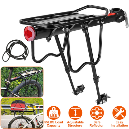 Adjustable Rear Bike Cargo Rack Aluminum