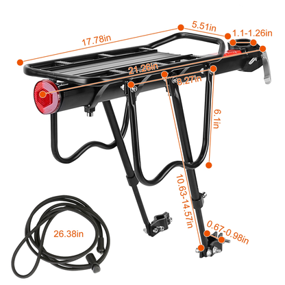 Adjustable Rear Bike Cargo Rack Aluminum