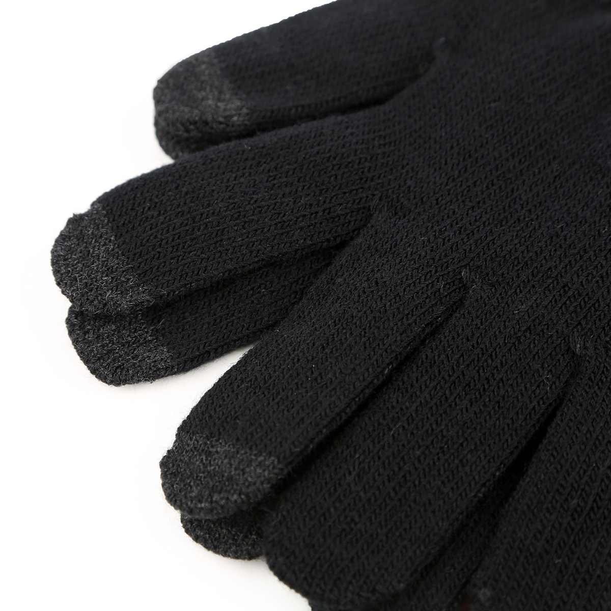 Unisex Winter Knit Touchscreen Gloves, Black
