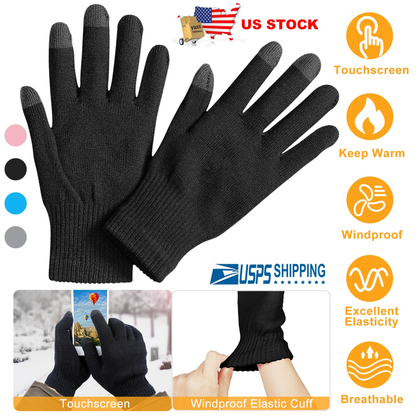 Unisex Winter Knit Touchscreen Gloves