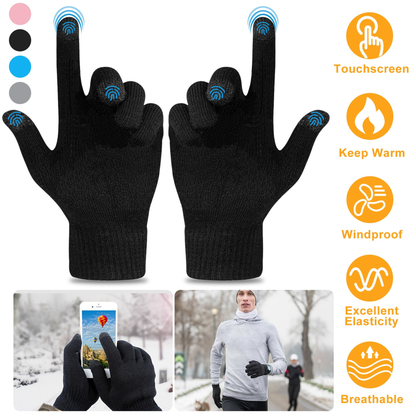 Unisex Winter Knit Touchscreen Gloves