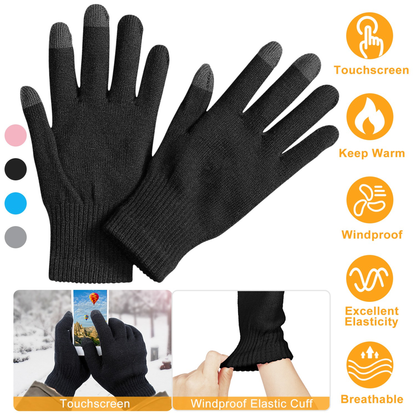Unisex Winter Knit Touchscreen Gloves
