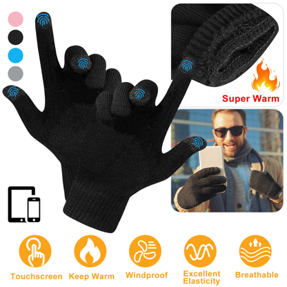 Unisex Winter Knit Touchscreen Gloves