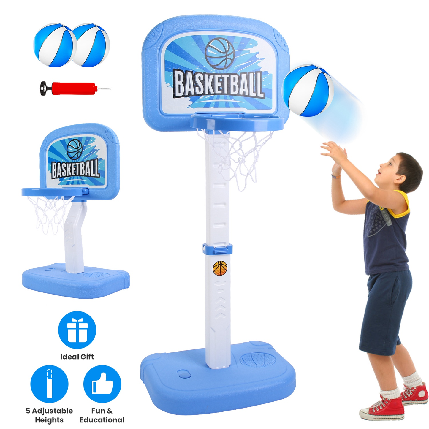 2-in-1 Poolside Basketball Hoop Game Set