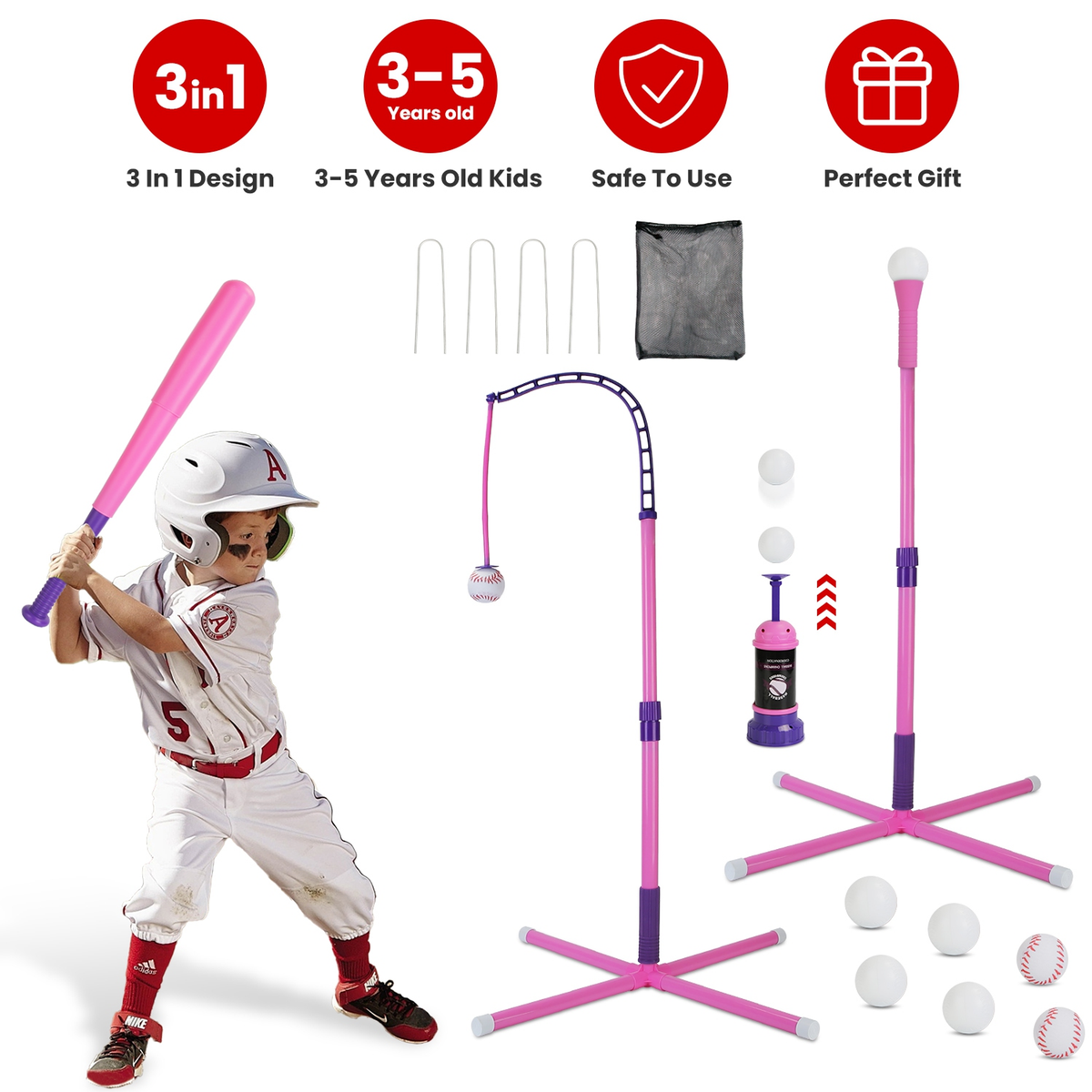 3-in-1 Baseball Toy Set for Kids