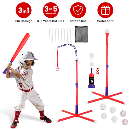 3-in-1 Baseball Toy Set for Kids