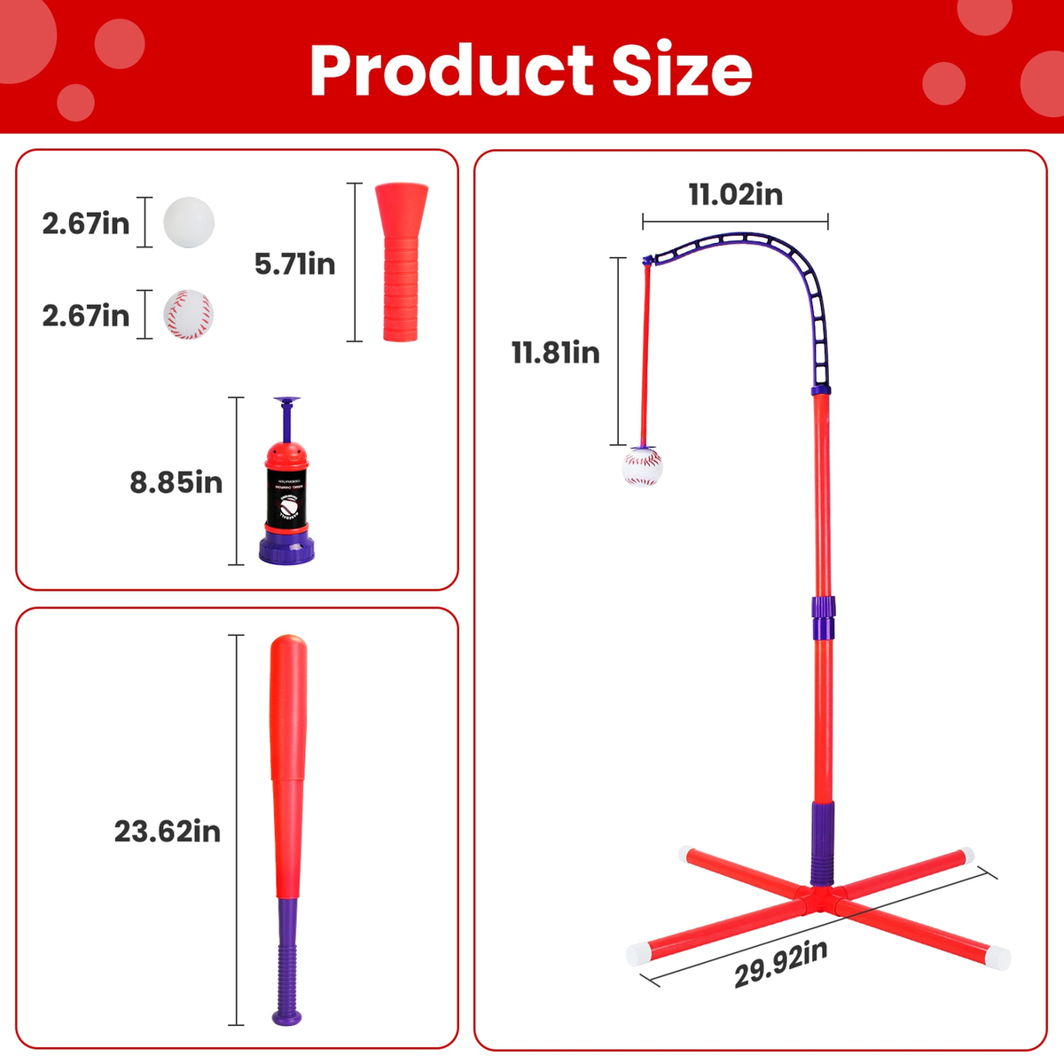 3-in-1 Baseball Toy Set for Kids