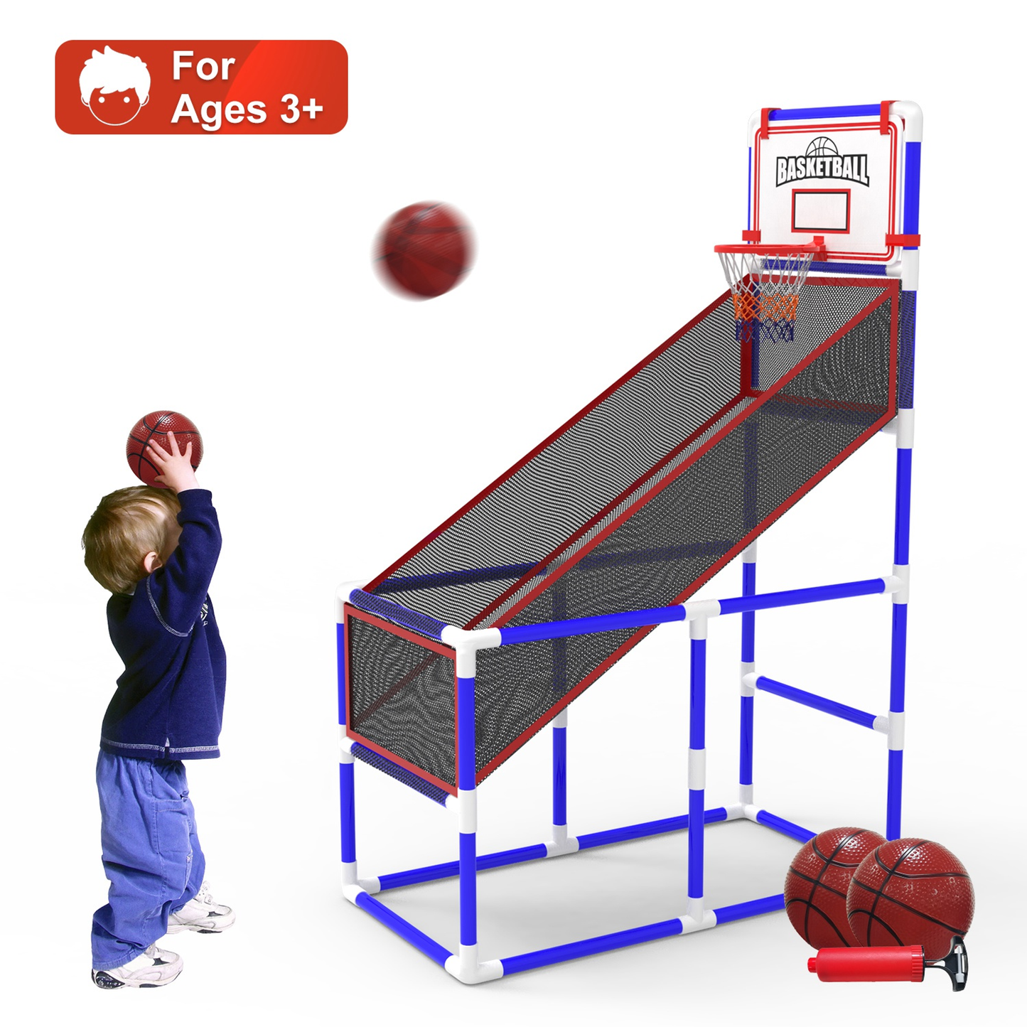 Kids' Basketball Game Set with 2 Balls and Pump