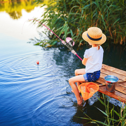 Kids Fishing Pole Set 4 ft Telescopic - Pink