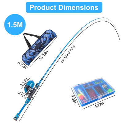 Kids Fishing Pole Set 5 ft Telescopic - Pink