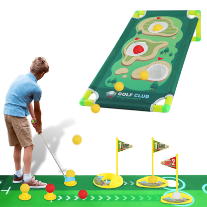 Toddler Golf Club Toy Set with Cornhole Board