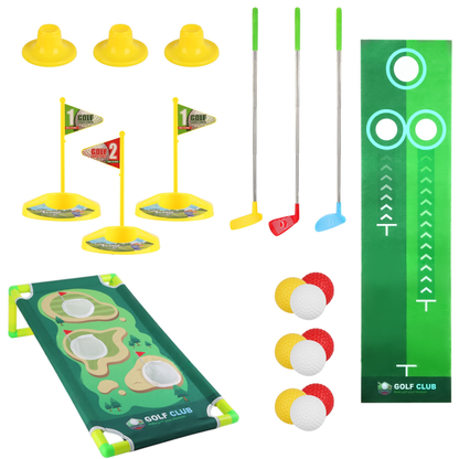 Toddler Golf Club Toy Set with Cornhole Board