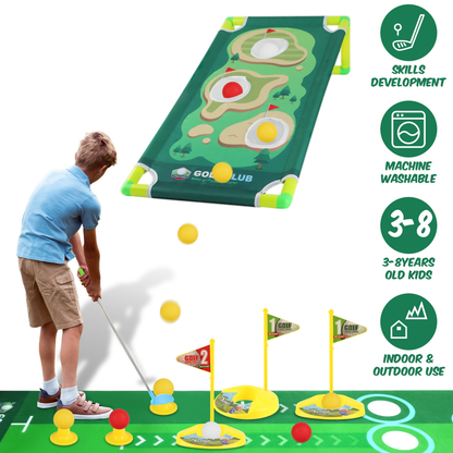 Toddler Golf Club Toy Set with Cornhole Board