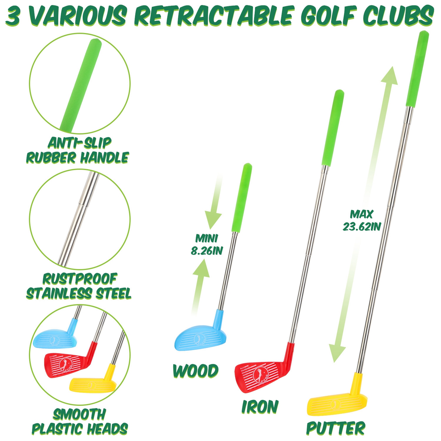 Toddler Golf Club Toy Set with Cornhole Board