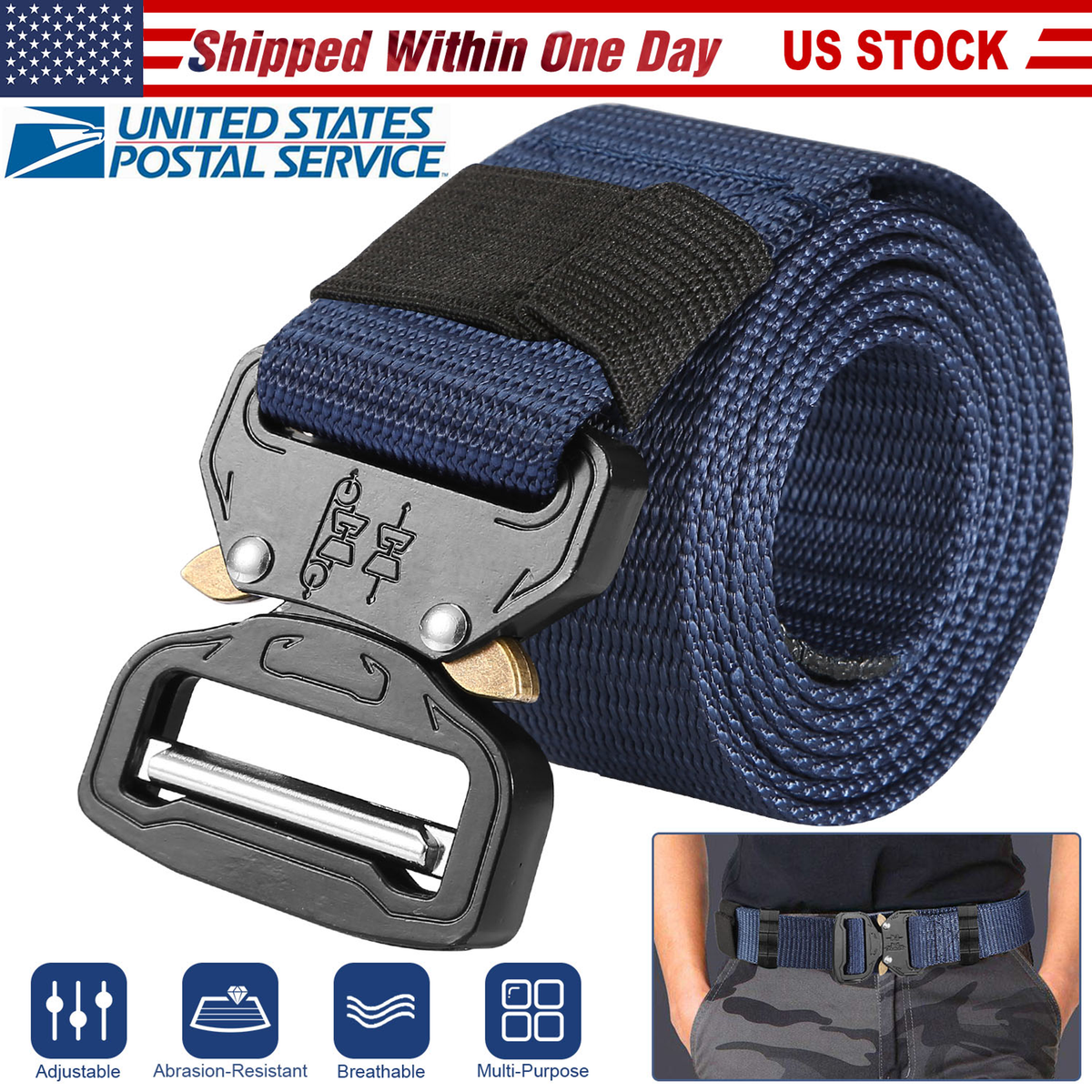 Tactical Military Nylon Web Belt - Khaki