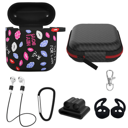 Protective Silicone Case for AirPods with Carabiner