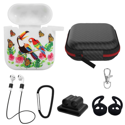 Protective Silicone Case for AirPods with Carabiner