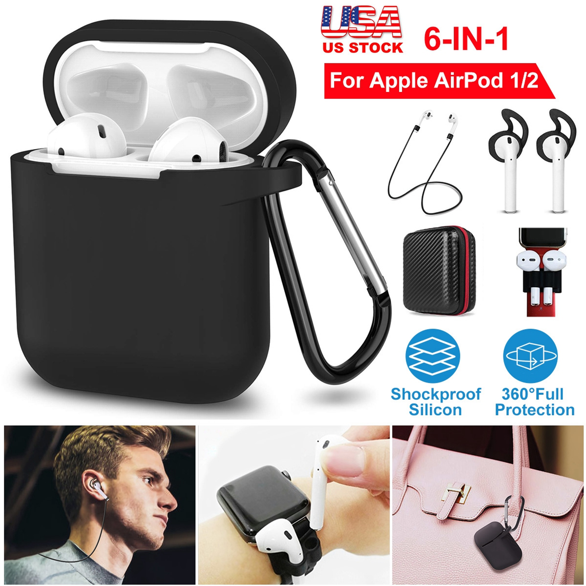 Silicone Case for AirPods, Red