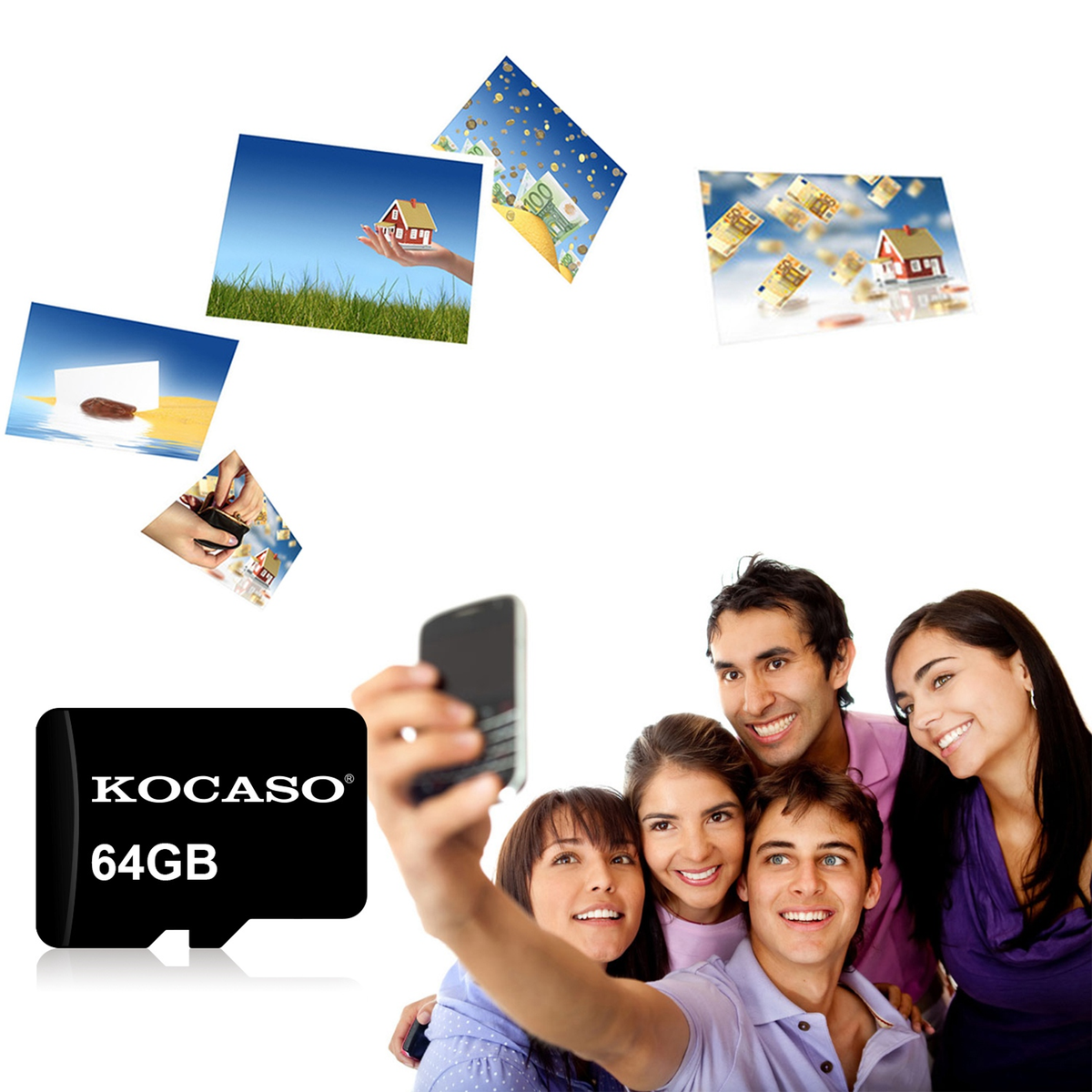 KOCASO Class 10 64GB Micro SDHC Memory Card