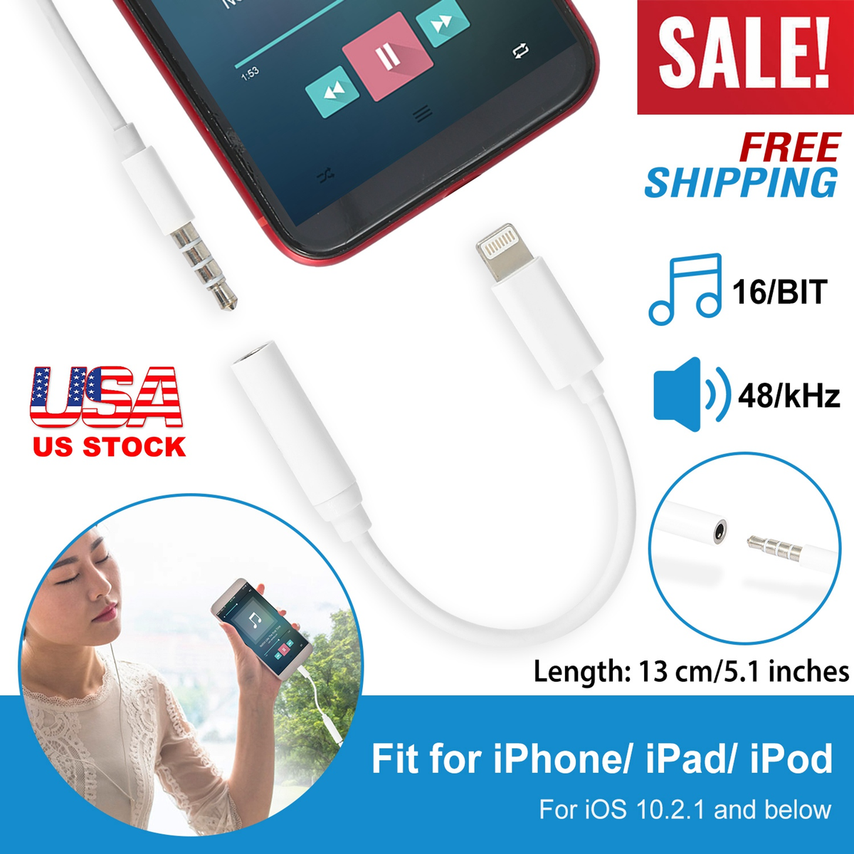 Lightning to 3.5mm Headphone Jack Adapter