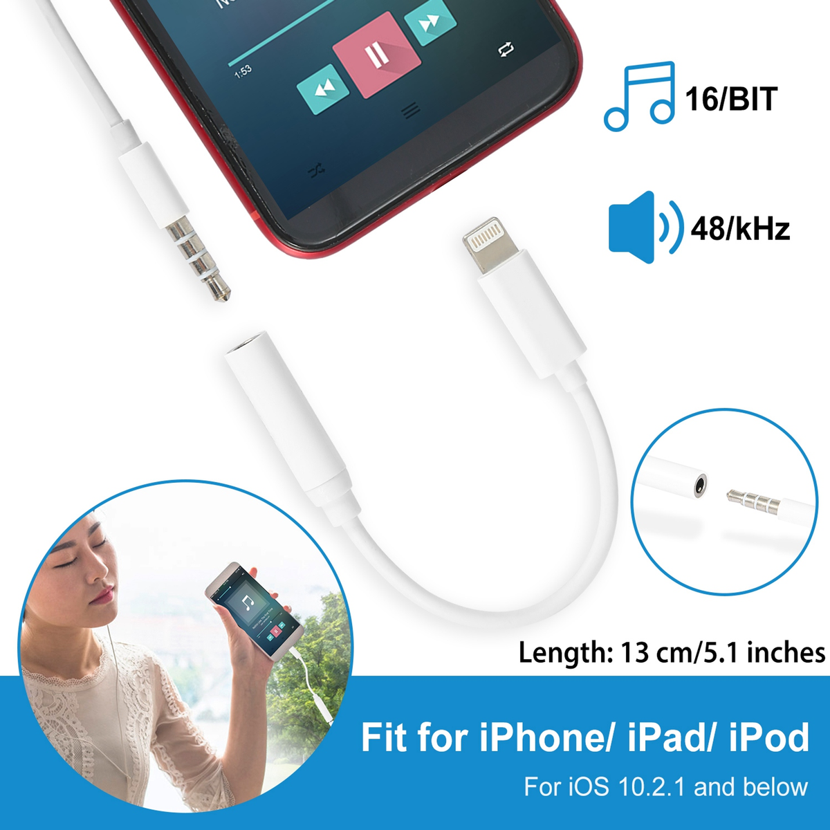Lightning to 3.5mm Headphone Jack Adapter