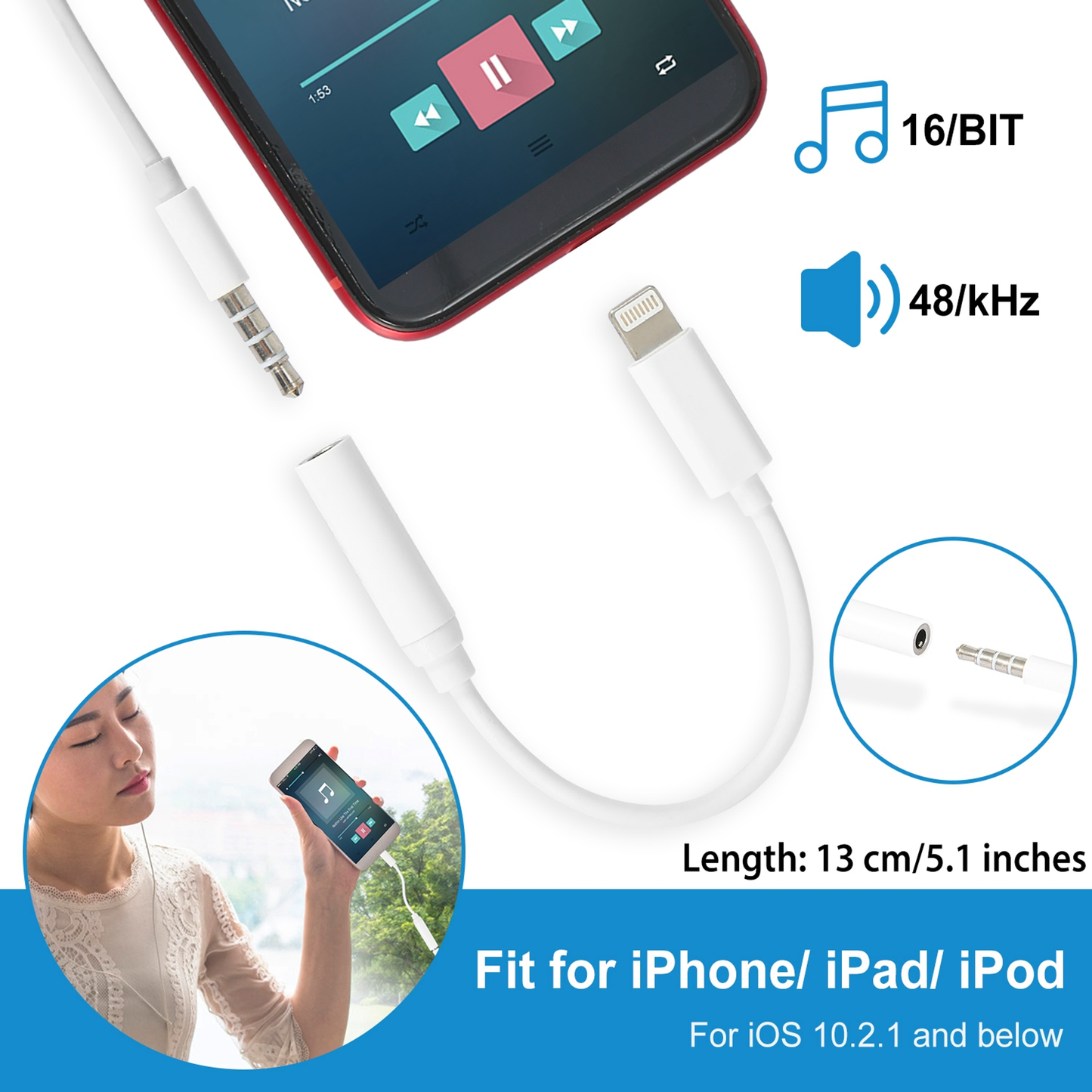 Lightning to 3.5mm Headphone Jack Adapter