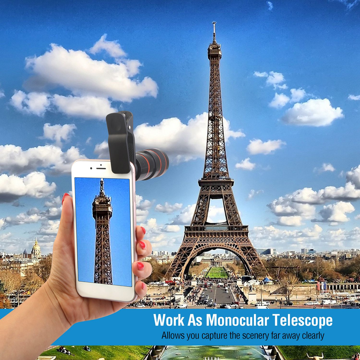 8X Telephoto Clip-On Phone Camera Lens