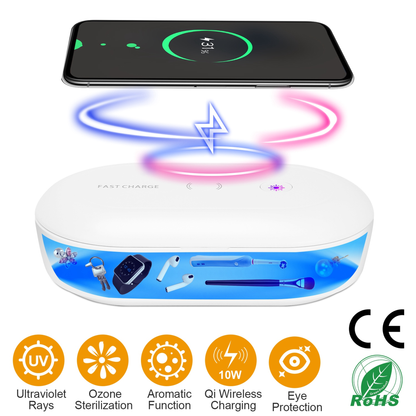 UV Light Sanitizer Box with Wireless Charging